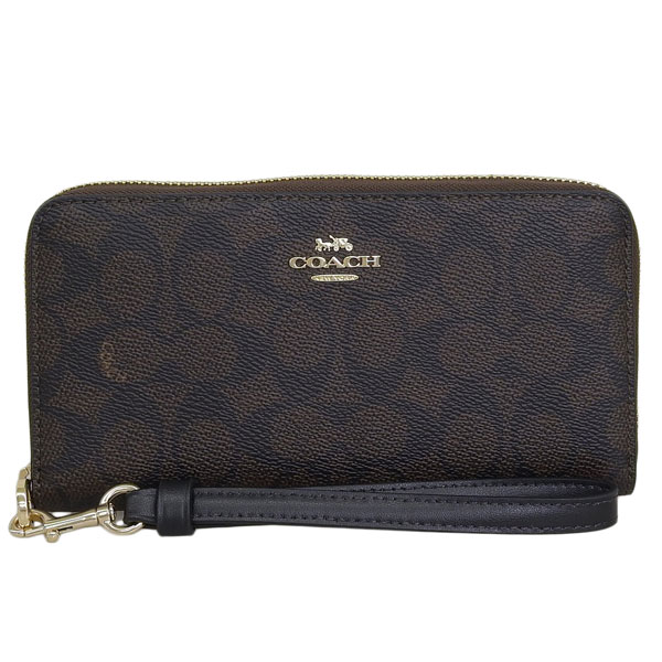 コーチ COACH ラウンドファスナー長財布 アウトレット ブラウン ロングジップアラウンドウォレット シグネチャー キャンバス LZA WLT SIG CNVS CW778IMXAQ｜marcoplus