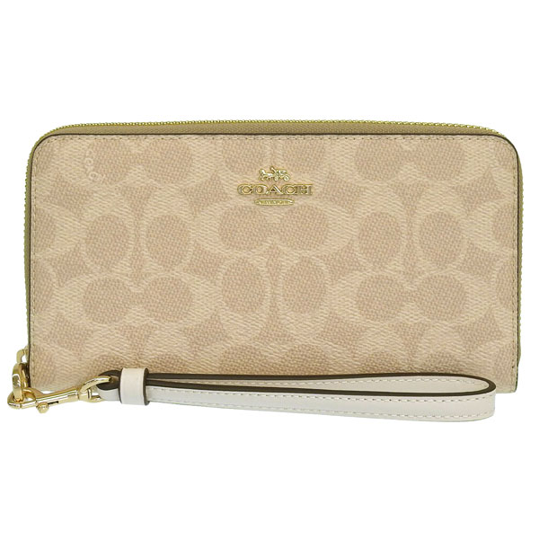 コーチ職 COACH ラウンドジッパー長札入れ LZA WLT SIG CNVS CW778IMXDM 逃げ路 真砂車輪止め 書き判 帆布 レディース財布-財布・ケース-バッグ・小物・ブランド雑貨