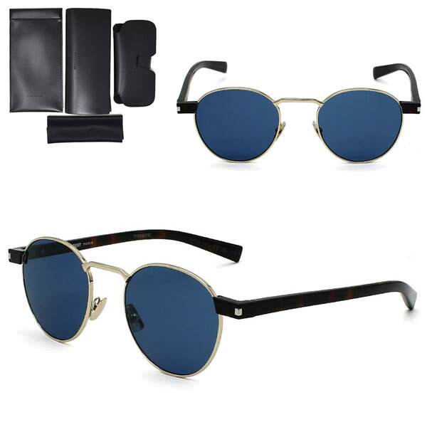 サンローラン サングラス SAINT LAURENT SL707-004 サングラス ゴールド ハバナ ブルー ノーズパット メンズ レディース ユニセックス 29,120円