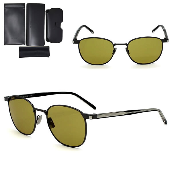サンローラン サングラス SAINT LAURENT SL747-004 サングラス ルテニウム ブラウン イエロー ノーズパット メンズ レディース ユニセックス