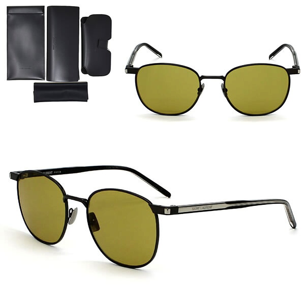 サンローラン サングラス SAINT LAURENT SL747-009 サングラス ルテニウム ブラウン イエロー ノーズパット メンズ レディース ユニセックス