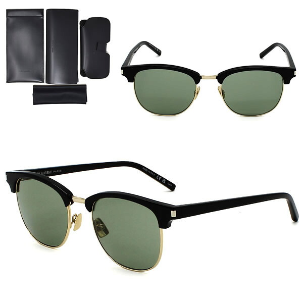 サンローラン サングラス SAINT LAURENT SL 108-014 サングラス SL108-014 ノーズパット ブラック ゴールド グリーン メンズ レディース ユニセックス｜marcoplus
