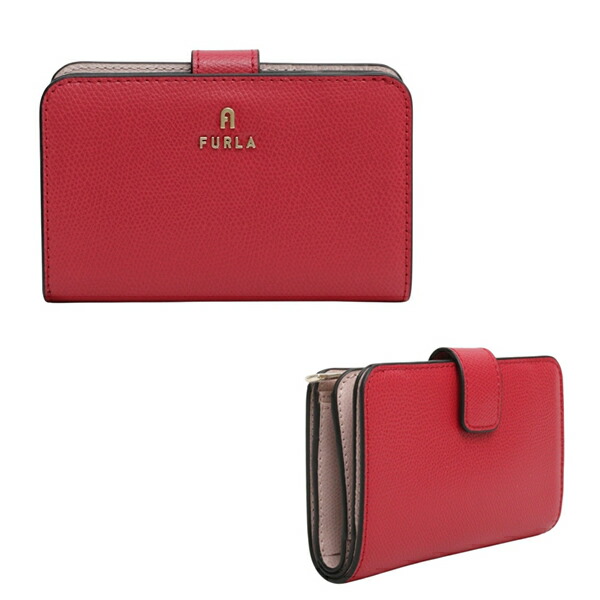 フルラ FURLA 二つ折り財布 折り畳み FURLA CAMELIA M COMPACT WALLET WP00314-ARE000-4305S RUBY COROLLA レッド ピンク