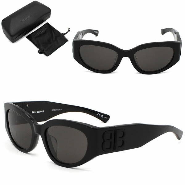 バレンシアガ サングラス BALENCIAGA BB0324SK-001 サングラス アジアンフィット ブラック グレー メンズ レディース ユニセックス｜marcoplus
