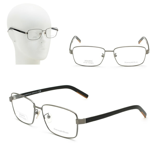 ゼニア フレームのみ ZEGNA EZ5177-D/V 012 58 Ermenegildo Zegna エルメネジルド・ゼニア メガネ 眼鏡 シルバー ブラック キャメル｜marcoplus
