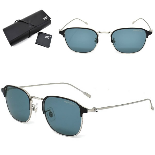 モンブラン 黒眼鏡 MONTBLANC MB0189S-003 黒眼鏡 かっこ良い メンズ レディース ユニ一発やる しろがね色 青み