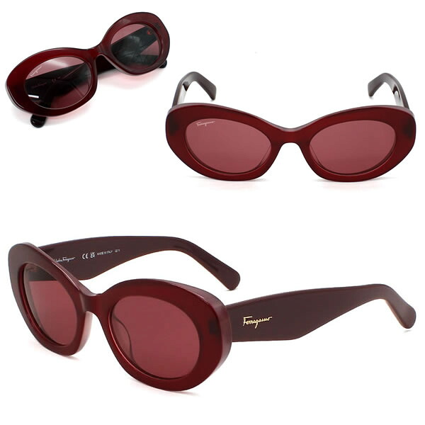 フェラガモ 黒眼鏡 Ferragamo 空想科学小説1080S-614 黒眼鏡 バーガンディー 赤いこと レディース