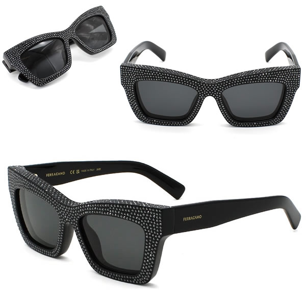 フェラガモ 黒眼鏡 Ferragamo 空想科学小説2045SR-001 黒眼鏡 UV撥ねのける 世界的相応う 黒いこと 薄墨色 レディース