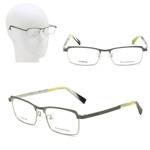 ゼニア フレームのみ ZEGNA EZ5093-D/V 014 55 ガンメタル シルバー Ermenegildo Zegna エルメネジルド・ゼニア メガネ 眼鏡 アジアンフィット