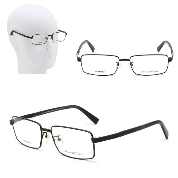 ゼニア フレームのみ ZEGNA EZ5094-D/V 090 57 ブラック ネイビー Ermenegildo Zegna エルメネジルド・ゼニア メガネ 眼鏡 アジアンフィット