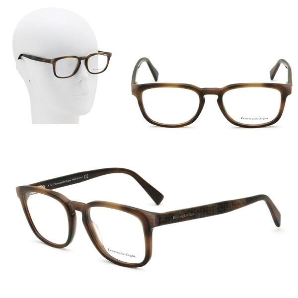 ゼニア フレームのみ ZEGNA EZ5109/V 055 52 ハバナ Ermenegildo Zegna エルメネジルド・ゼニア メガネ 眼鏡 グローバルフィット