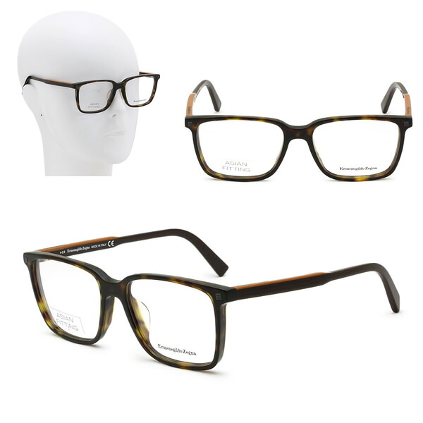 ゼニア フレームのみ ZEGNA EZ5145-F/V 052 56 ハバナ Ermenegildo Zegna エルメネジルド・ゼニア メガネ 眼鏡 アジアンフィット|marcoplus