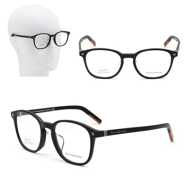 ゼニア フレームのみ ZEGNA EZ5186-F/V 001 54 ブラック Ermenegildo Zegna エルメネジルド・ゼニア メガネ 眼鏡 アジアンフィット|marcoplus