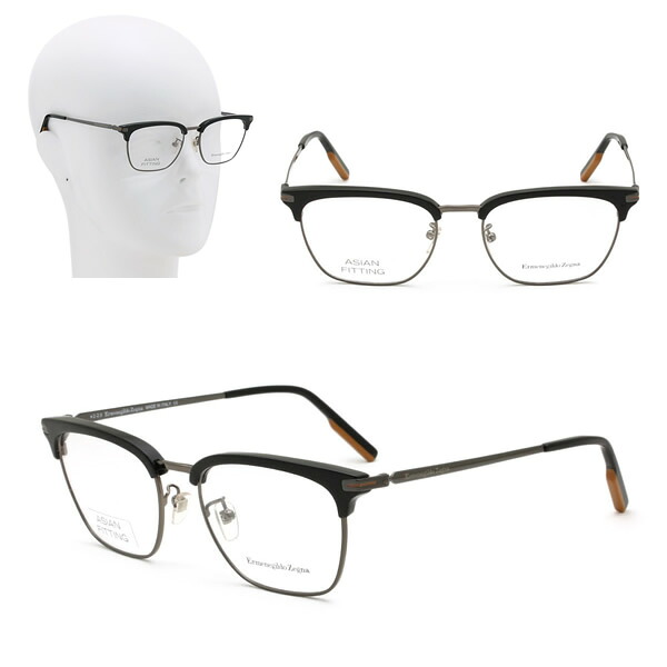 ゼニア フレームのみ ZEGNA EZ5191-D/V 001 54 ブラック ガンメタル Ermenegildo Zegna エルメネジルド・ゼニア メガネ 眼鏡 アジアンフィット