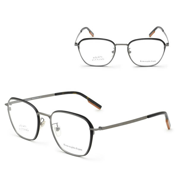 ゼニア フレームのみ ZEGNA EZ5210-D/V 012 52 Ermenegildo Zegna エルメネジルド・ゼニア メガネ 眼鏡 アジアンフィット マットダークシルバー