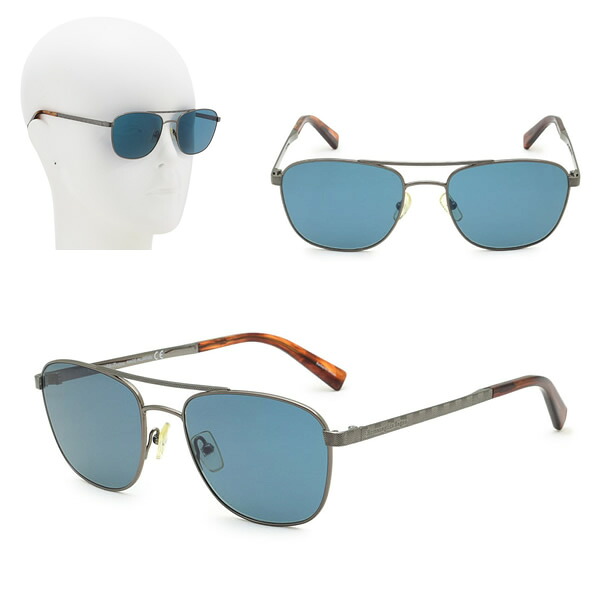 ゼニア サングラス ZEGNA EZ0071/S 12V 55 Ermenegildo Zegna エルメネジルド・ゼニア ガンメタル ブルー ノーズパッド UVカット メンズ｜marcoplus