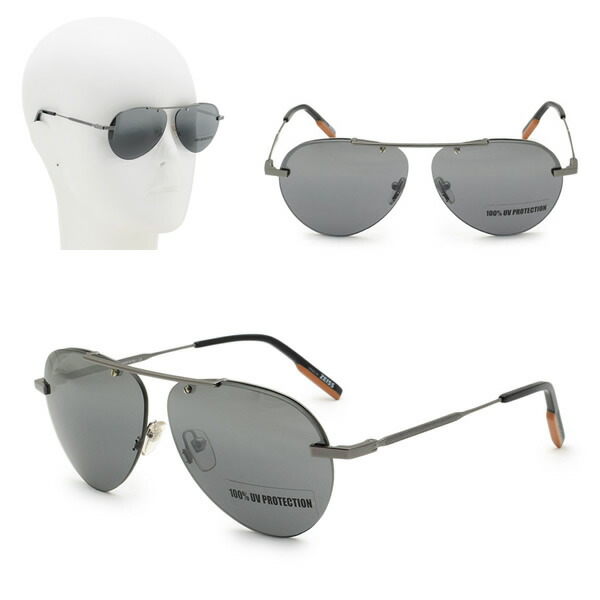 ゼニア サングラス ZEGNA EZ0117/S 08C 61 Ermenegildo Zegna エルメネジルド・ゼニア ガンメタル グレー ノーズパッド UVカット