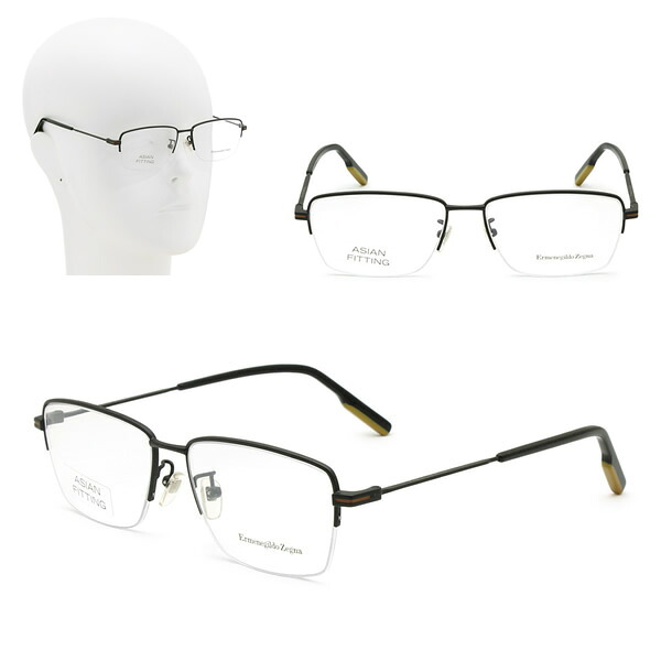 ゼニア フレームのみ ZEGNA EZ5165-D/V 002 56 Ermenegildo Zegna エルメネジルド・ゼニア マットブラック メガネ 眼鏡 ノーズパッド