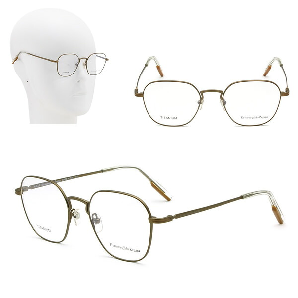ゼニア フレームのみ ZEGNA EZ5207/V 036 50 Ermenegildo Zegna エルメネジルド・ゼニア サテンブロンズ メガネ 眼鏡 ノーズパッド|marcoplus