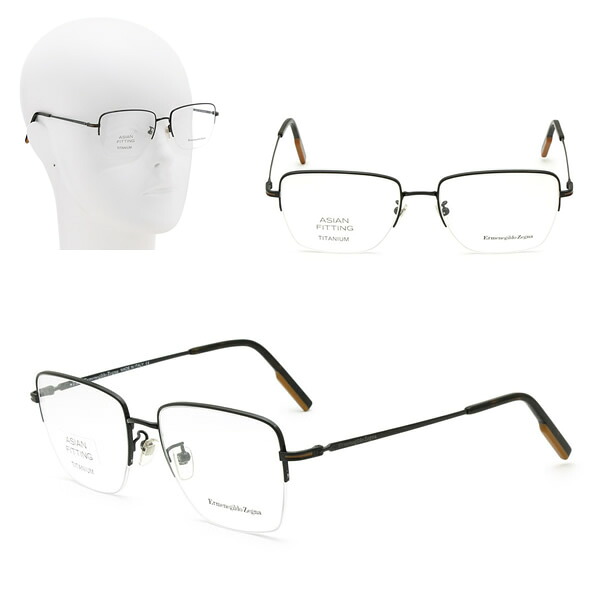 ゼニア フレームのみ ZEGNA EZ5209-D/V 001 56 Ermenegildo Zegna エルメネジルド・ゼニア ブラック メガネ 眼鏡 ノーズパッド|marcoplus