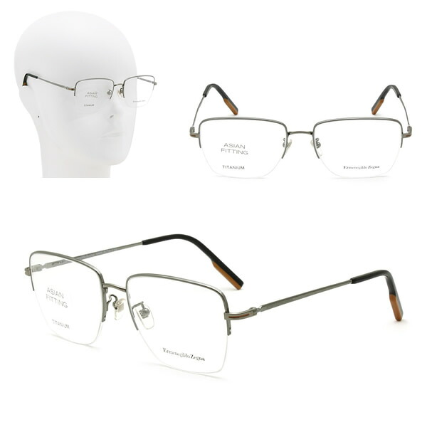 ゼニア フレームのみ ZEGNA EZ5209-D/V 012 56 Ermenegildo Zegna エルメネジルド・ゼニア シルバー メガネ 眼鏡 ノーズパッド|marcoplus