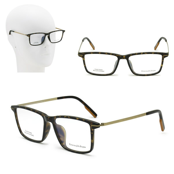 ゼニア フレームのみ ZEGNA EZ5211-D/V 052 56 Ermenegildo Zegna エルメネジルド・ゼニア ハバナ サテンゴールド メガネ 眼鏡 アジアンフィット｜marcoplus