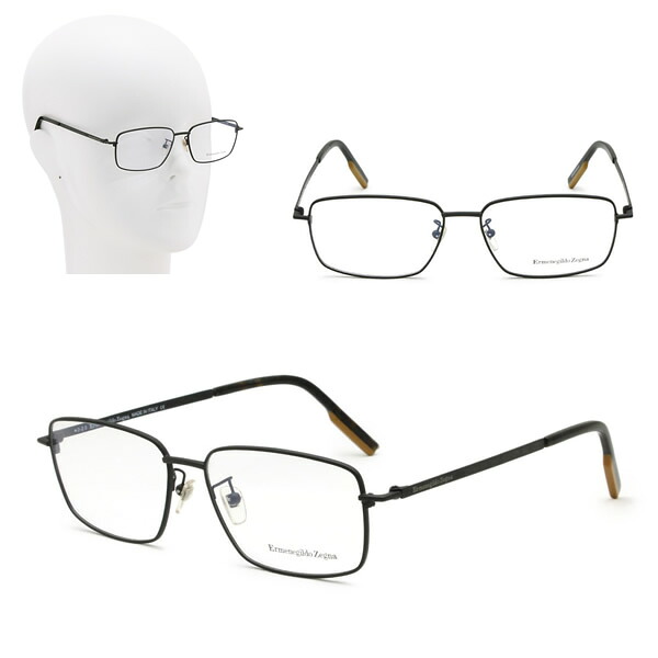 ゼニア フレームのみ ZEGNA EZ5213-D/V 002 56 Ermenegildo Zegna エルメネジルド・ゼニア マットブラック メガネ 眼鏡 ノーズパッド