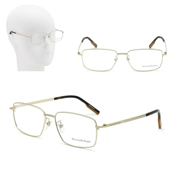 ゼニア フレームのみ ZEGNA EZ5213-D/V 032 56 Ermenegildo Zegna エルメネジルド・ゼニア サテンゴールド メガネ 眼鏡 ノーズパッド