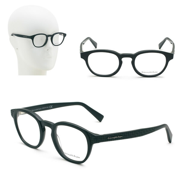 ゼニア フレームのみ ZEGNA EZ5108/V 092 48 Ermenegildo Zegna エルメネジルド・ゼニア メガネ 眼鏡 ダークブルーグレー グリーン｜marcoplus
