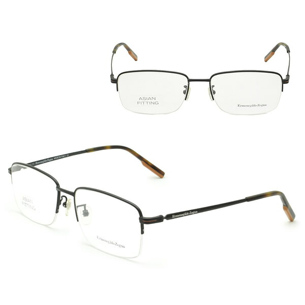 ゼニア フレームのみ ZEGNA EZ5190-D/V 002 57 Ermenegildo Zegna エルメネジルド・ゼニア メガネ 眼鏡 ノーズパッド メンズ マットブラック