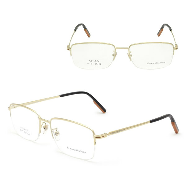 ゼニア フレームのみ ZEGNA EZ5190-D/V 032 57 Ermenegildo Zegna エルメネジルド・ゼニア メガネ 眼鏡 ノーズパッド メンズ ゴールド