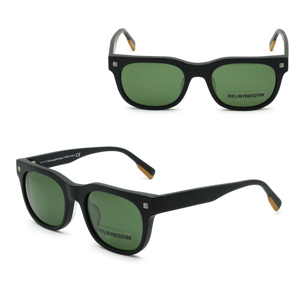 ゼニア サングラス ZEGNA EZ0101-F/S 02N 54 Ermenegildo Zegna エルメネジルド・ゼニア サングラス アジアンフィット UVカット マットブラック グリーン