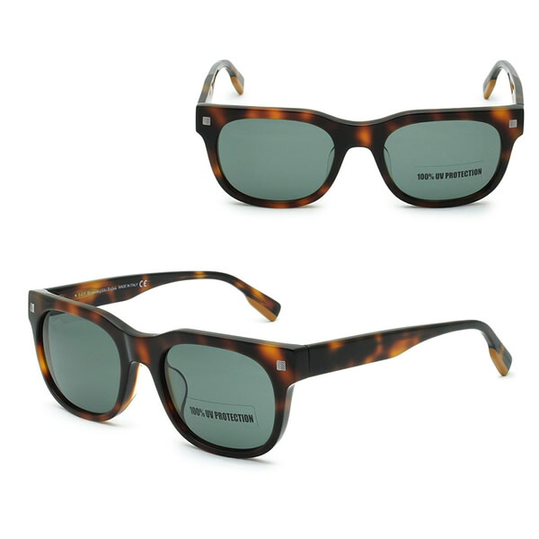 ゼニア サングラス ZEGNA EZ0101-F/S 52A 54 Ermenegildo Zegna エルメネジルド・ゼニア アジアンフィット UVカット メンズ ハバナ グリーン