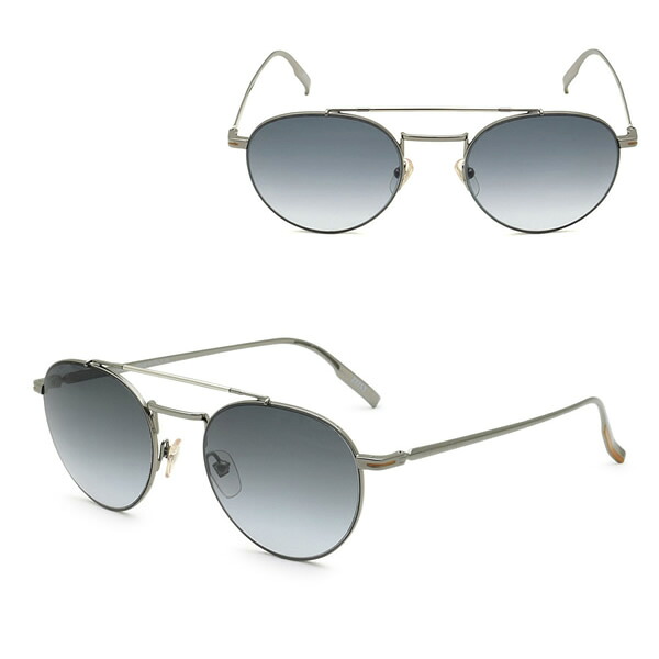 ゼニア サングラス ZEGNA EZ0140/S 12B 52 Ermenegildo Zegna エルメネジルド・ゼニア ノーズパッド UVカット メンズ ガンメタル ネイビーグレー
