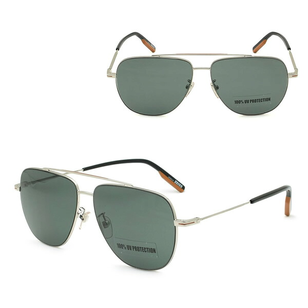ゼニア サングラス ZEGNA EZ0144-D/S 16A 61 Ermenegildo Zegna エルメネジルド・ゼニア ノーズパッド UVカット メンズ シルバー グレー｜marcoplus