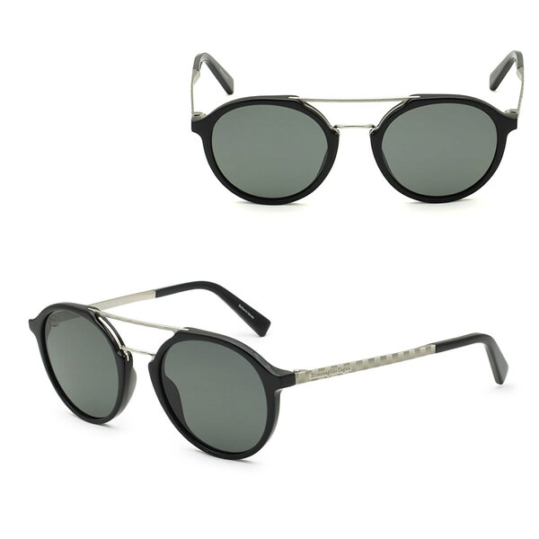 ゼニア サングラス ZEGNA EZ0070/S 01A 50 Ermenegildo Zegna エルメネジルド・ゼニア グローバルモデル UVカット メンズ ブラック グレー マットシルバー