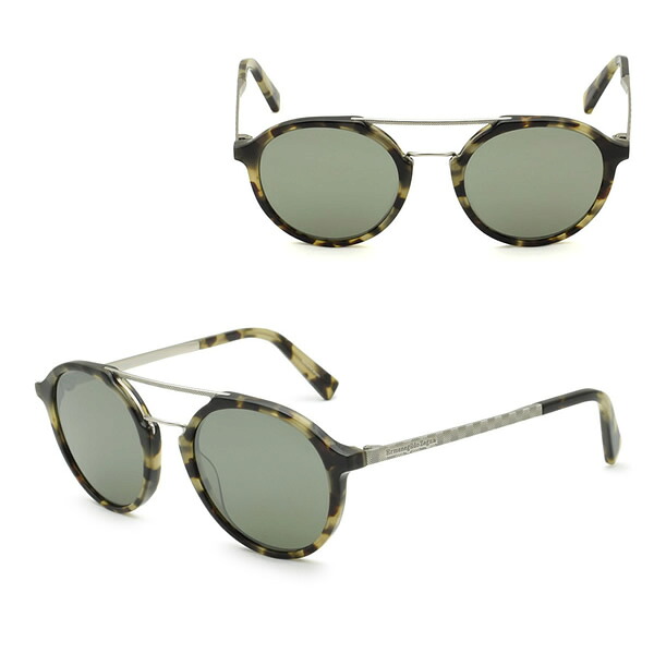 ゼニア サングラス ZEGNA EZ0070/S 55C 50 Ermenegildo Zegna エルメネジルド・ゼニア グローバルモデル UVカット メンズ ハバナ マットシルバー グレー