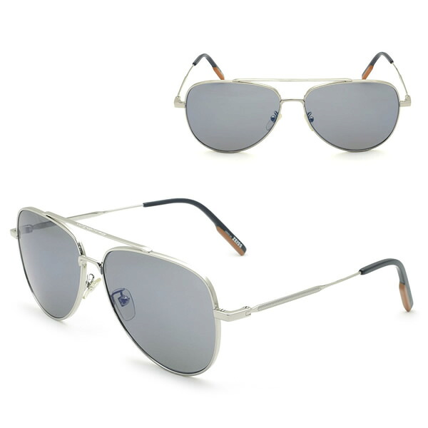 ゼニア サングラス ZEGNA EZ0121-D/S 16X 62 Ermenegildo Zegna エルメネジルド・ゼニア ノーズパッド UVカット シルバー グレー ユニセックス