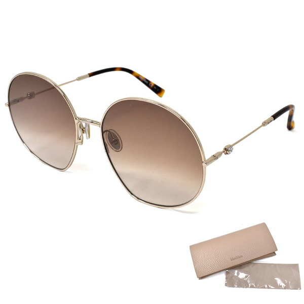 新品未使用✨️ MaxMara サングラス ブラウン ロゴ ケース付き MaxMara ブラウンラウンドサングラス - メルカリ