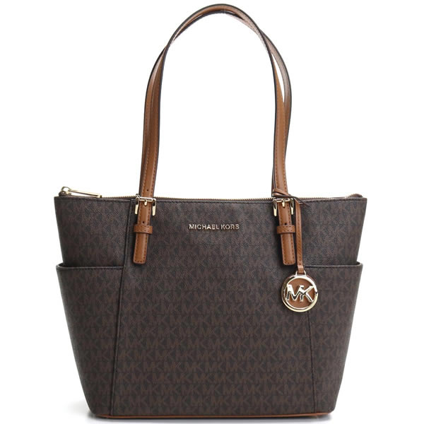 Michael Kors マイケルコース トートバッグ 30S0GTTT1B JET SET ITEM PVC BRN-ACORN ブラウン