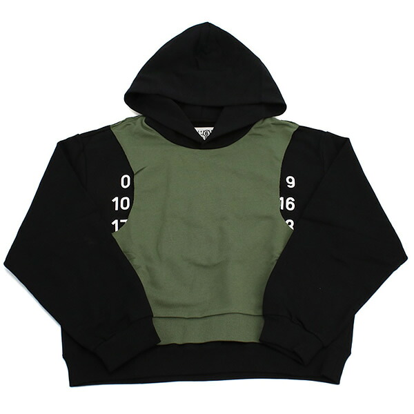 エムエムシックス MM6 パーカー キッズ M60680 MM02X M6C21 カーキ 黒いこと