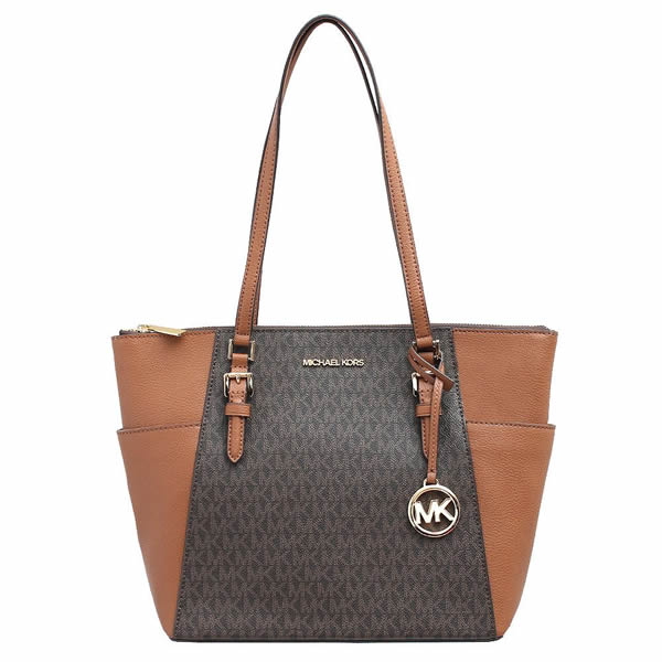 マイケルコース MICHAEL KORS トートバッグ 35T0GCFT3B-BROWN シャーロット ラージ トップジップ トート CHARLOTTE LG TZ TOTE ブラウン