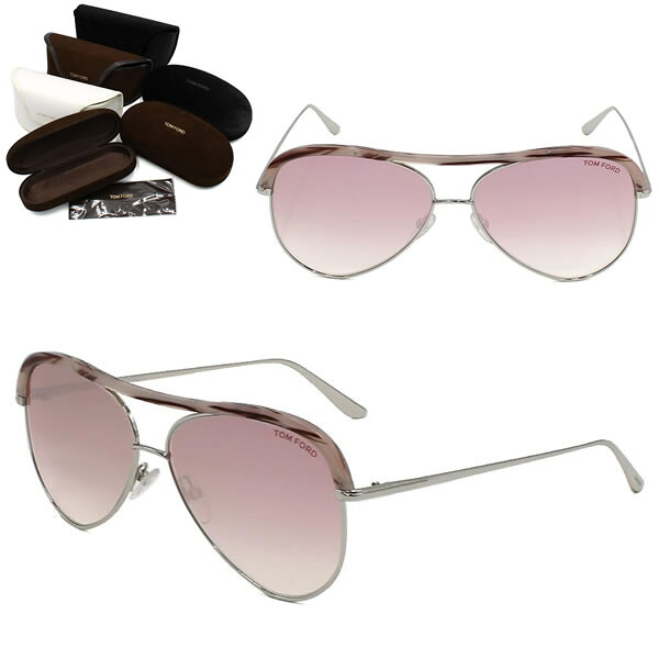 トムフォード サングラス TOM FORD FT0606/S 16Z 60 シルバー ピンク ノーズパット レディース|marcoplus