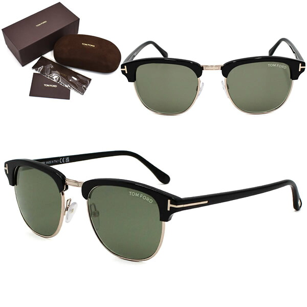 トムフォード サングラス TOM FORD FT0248/S 05N 51 TF0248 Henry サングラス アジアンフィット UVカット メンズ レディース ユニセックス ブラック ゴールド グリーン|marcoplus