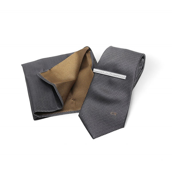 ダニエルウェリントン DANIEL WELLINGTON ネクタイ&チーフ&タイバー 3点セット DW02800002 GRAY グレー ネクタイ|marcoplus