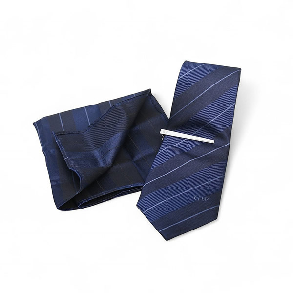 ダニエルウェリントン DANIEL WELLINGTON ネクタイ&チーフ&タイバー 3点セット DW02800005 NAVY ネイビー ネクタイ
