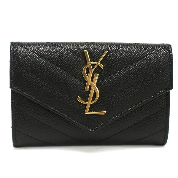 サンローラン SAINT LAURENT 名刺入れ カードケース モノグラム 414404 BOW01 1000 ブラック｜marcoplus