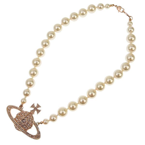 ヴィヴィアンウエストウッド Vivienne Westwood ネックレス アクセサリー ペンダント ピンクゴールド ONE ROW PEARL BAS RELIEF 63010106 02G128｜marcoplus 28,795円