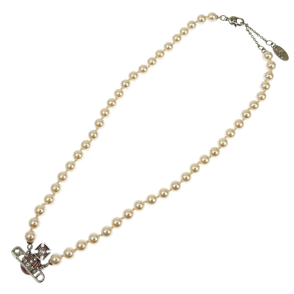 ヴィヴィアンウエストウッド Vivienne Westwood ネックレス アクセサリー ペンダント KITTY PEARL NECKLACE 6301011O 02P638 シルバー