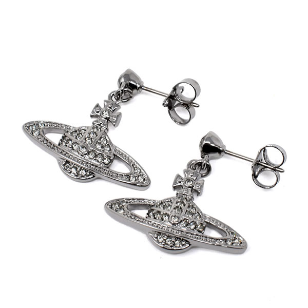 ヴィヴィアンウエストウッド ピアス Vivienne Westwood 62020025-02S108 MINI BAS RELIEF DROP EARRINGS ガンメタル レディース